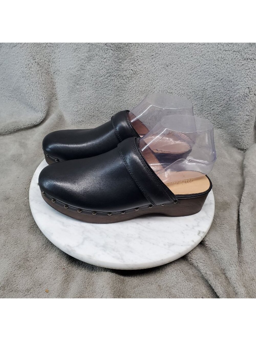 Madewell Shoes Womens Size 6.5 The Cecily Black Leather Clogs